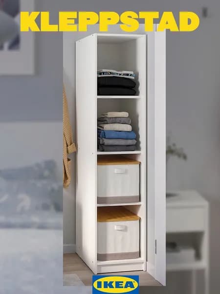 Открытый гардероб Икеа KLEPPSTAD КЛЕППСТАД, 39х55х176см, белый