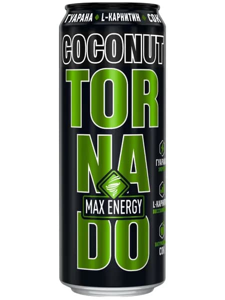 Энергетический напиток Tornado Max Coconut, 450 мл