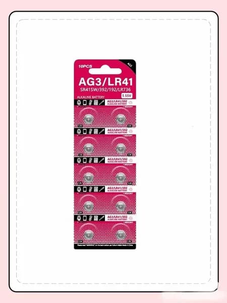 Батарейка AG3 LR41 SR41 192 L736 384 SR41SW CX41 392 1.55V для ламп, часов, камер и будильников, 10 штук