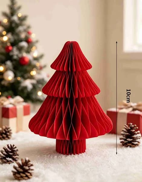 Бумажная складная ёлочка DIY для декора, мини настольная новогодняя ёлка из картона