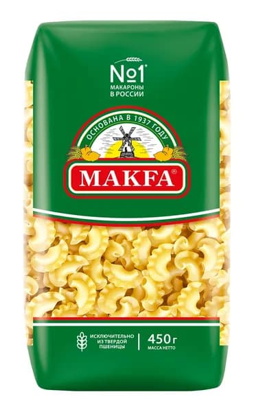 Макароны MAKFA Петушиные гребешки высший сорт, 450г