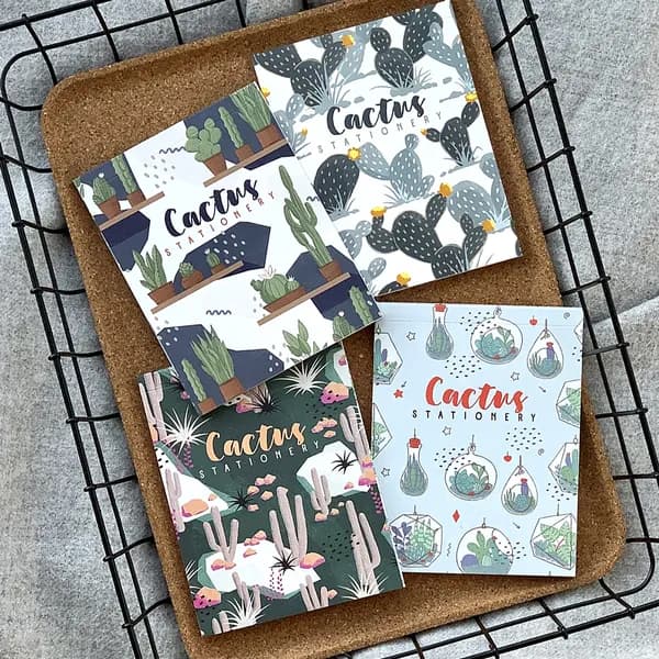 Блокноты для заметок Кактусы / Блокнот для записей в точку Fresh Cactus PAPPI STORE, 4 шт., А6, 40 листов