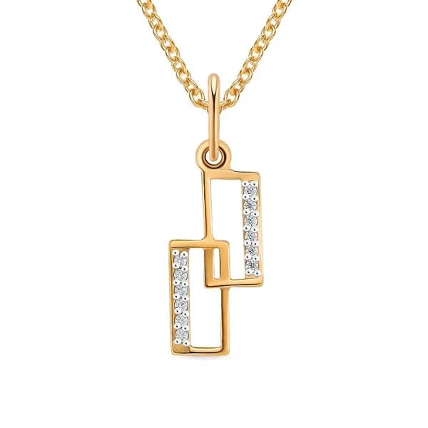 Подвеска на шею с фианитами из красного золота 375 пробы 585GOLD