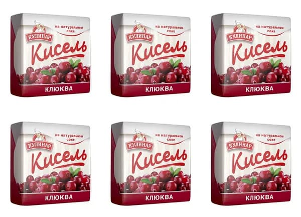 Кулинар Кисель Клюква, 220 г, 6 шт