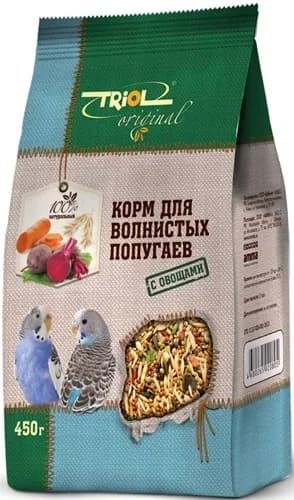 Triol Корм для волнистых попугаев С Овощами, 450 г