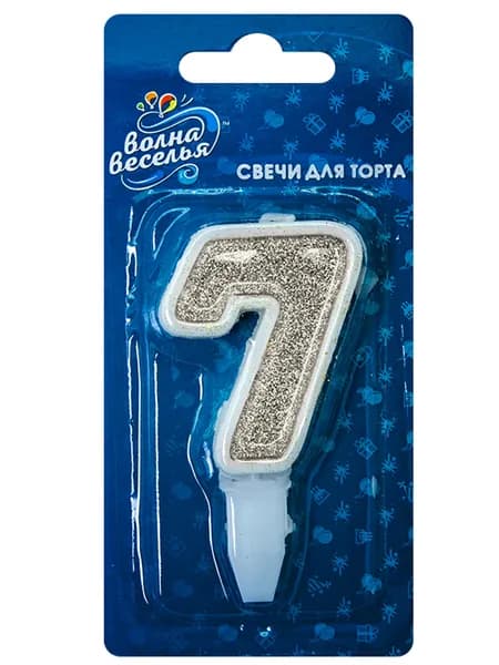 Riota Свечи для торта цифра 7, 5 см, 1 шт