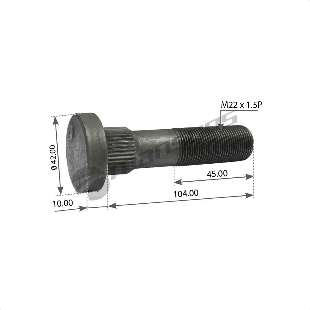 Болт ступицы колеса !задняя m22x1.5x104/daf f95 MANSONS 200.020, oem 1373007