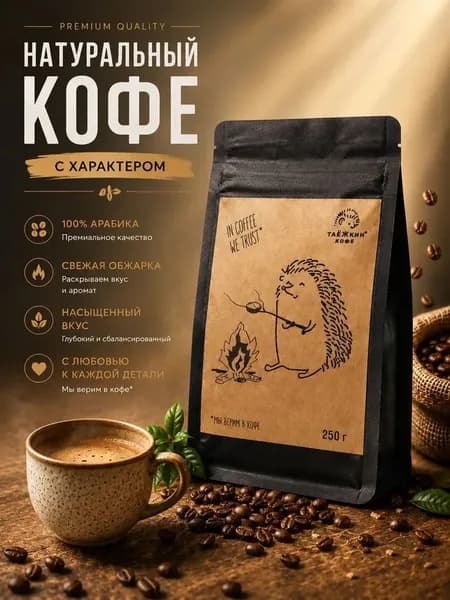 Кофе в зернах Эфиопия сидамо 250 гр., ТаЕЖкин Кофе, 100% арабика