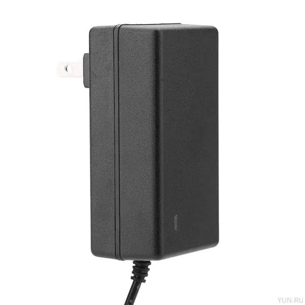 Адаптер питания AC DC для зарядки литий-ионных батарей 21V 2A, черный цвет, порт выхода 5.5*2.5mm, размер адаптера 8.5x4.5x3cm, вес упаковки 110г, материал ABS, 1 штука в упаковке