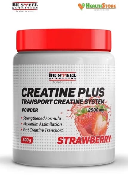 Be Steel Nutrition Creatine Plus Transport Creatine System 300г креатин порошок со вкусом клубника