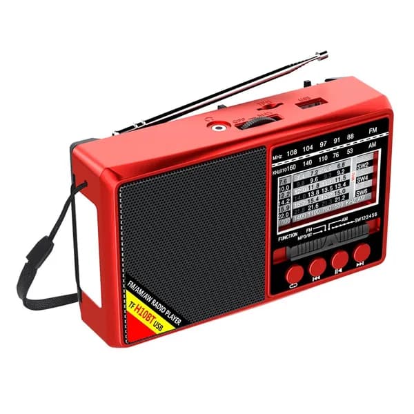 Магнитола H10 Red, 5 Вт, красный