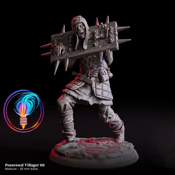 Фигурки для настольных игр, Одержимый селянин 3, ДнД, Dangeon and Dragons, sci-fi, pathfinder. база 25mm