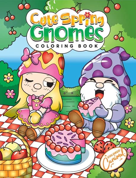 Раскраска Антистресс "Милые Весенние Гномы" (Cute Spring Gnomes_), А5