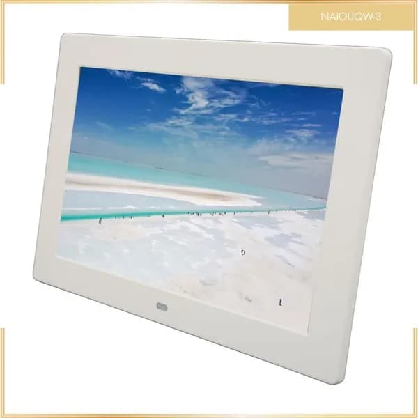 10 Inch Digital Photo Frame, Высококачественный IPS экран, для домашнего использования и подарков Белый европейский стандарт