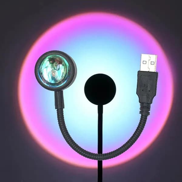 USB-лампа С закатом, дневная Радужная неоновая лампа, проектор для фотосъемки