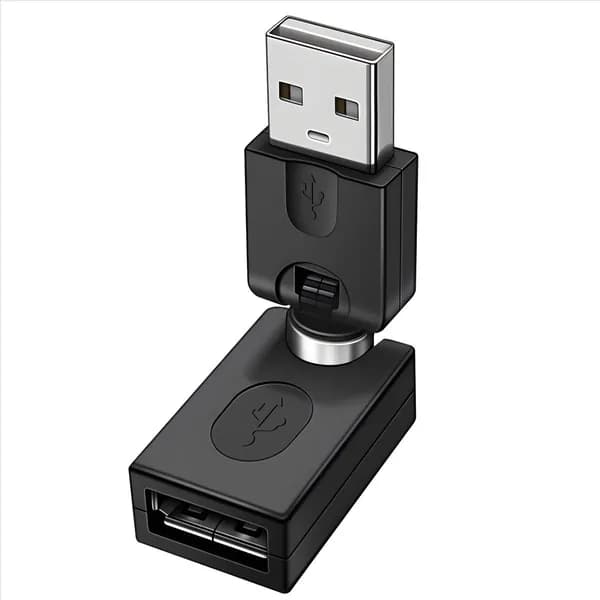 New-Черный адаптер USB 2.0 папа и женщина с углом поворота на 360 градусов