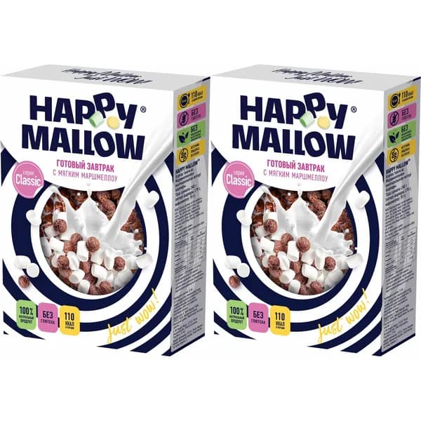 Сухой завтрак Happy Mallow с мягким маршмеллоу 240 г, набор: 2 штуки