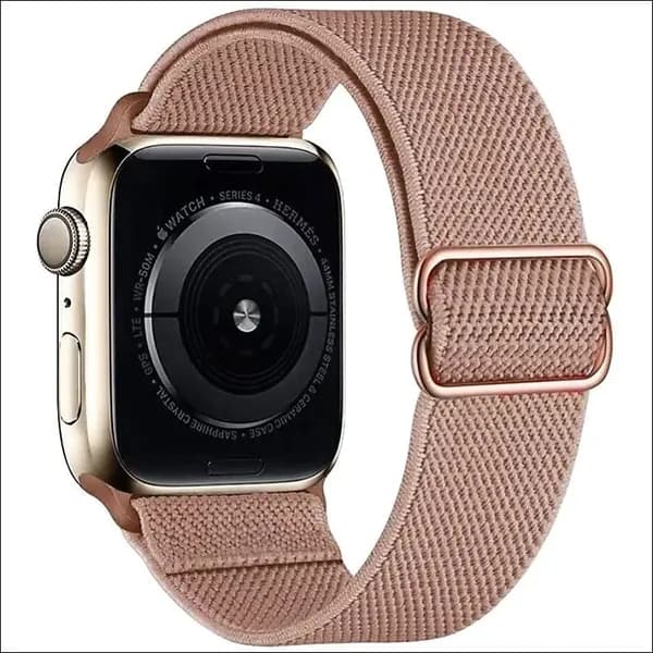 Нейлоновый ремешок для Apple Watch 38-40-41 mm / Нейлоновый браслет для умных смарт часов Apple Watch Series 1-7 и Эпл Вотч SE / Светло - Коричневый песочный
