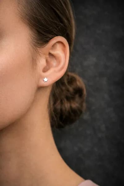 Серьги гвоздики женские серебро 925 пусеты серебряные звезды