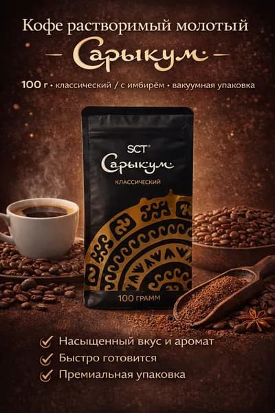 Кофе молотый.Сарыкум 100г.Турка,классический вкус.
