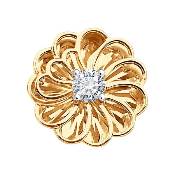 Золотая подвеска DIAMANT-ONLINE с фианитом 585 пробы