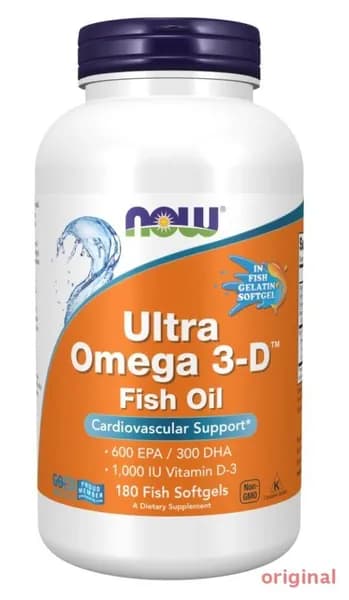 Ultra Omega 3-D Рыбий жир с ЭПК 600 мг, ДГК 300 мг и витамином D3 1000 МЕ, 180 капсул поддержка сердечно-сосудистой системы