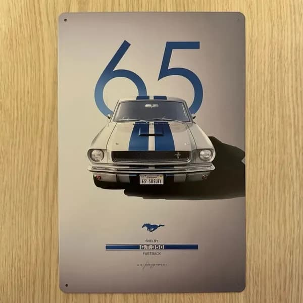Табличка металлическая интерьерная Арт Форд Мустанг Art Ford Mustang 1965