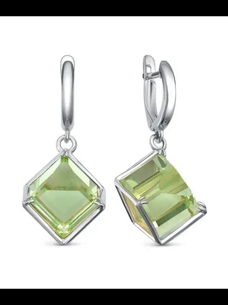 Серьги из серебра 925 пробы куб