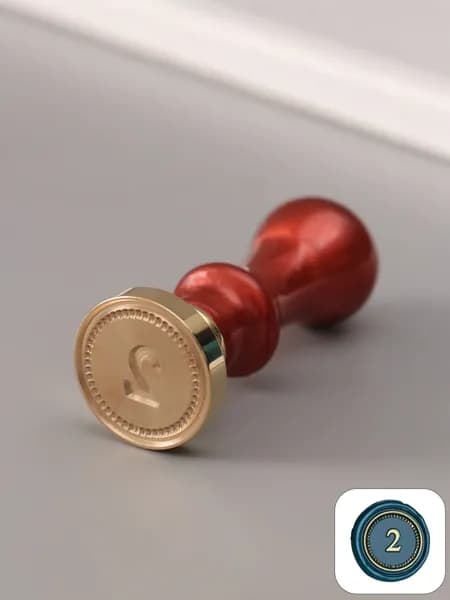 Печать для сургуча с пластиковой ручкой, 2.5х2.5х6.3 см
