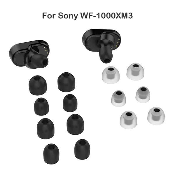 Сменные амбушюры из силикона для наушников Sony WF-1000XM4 и WF-1000XM3 чёрного цвета