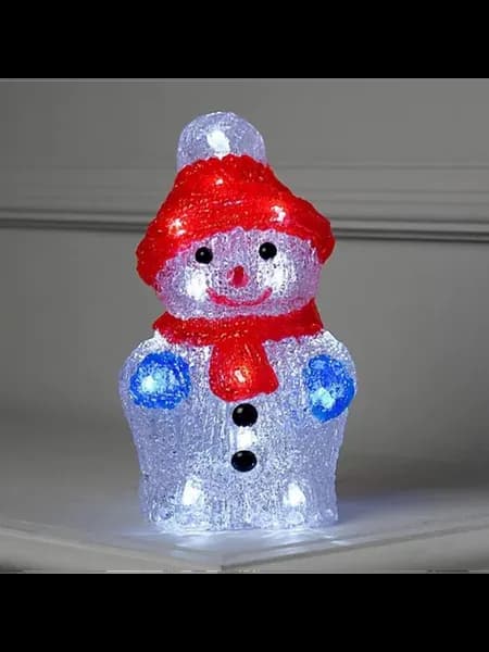 Светодиодная фигура Снеговик 11 см, акрил, 24 LED
