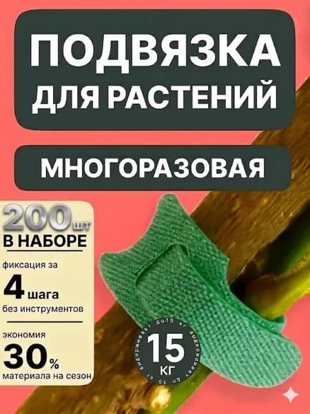 Лента для подвязки растений,1см,200шт