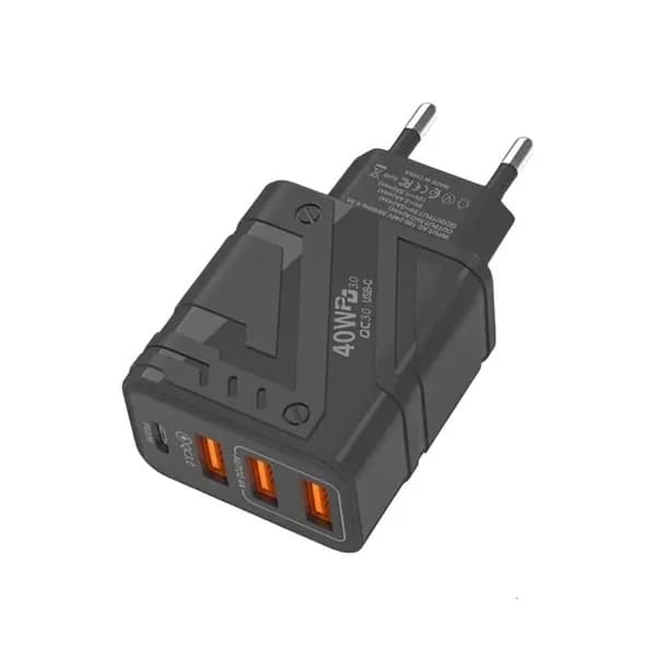 Роботизированное зарядное устройство 5V2A с несколькими портами, Черный