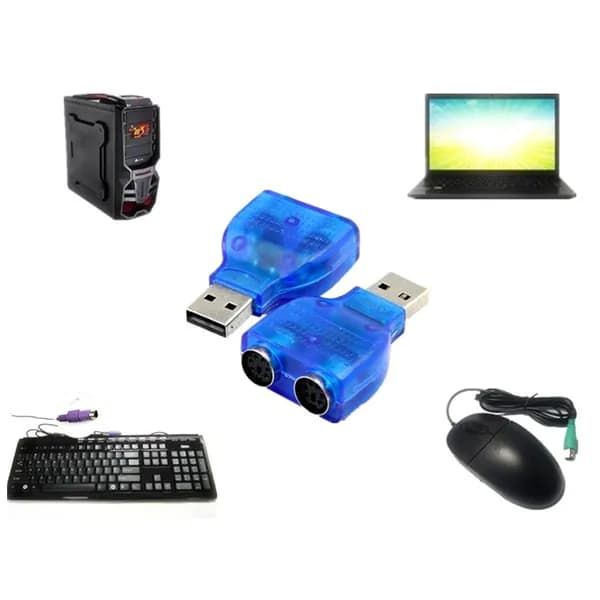 Синий с чипом для вашей / 2 клавиатуры мыши USB 20 до преобразователя адаптер конвертера