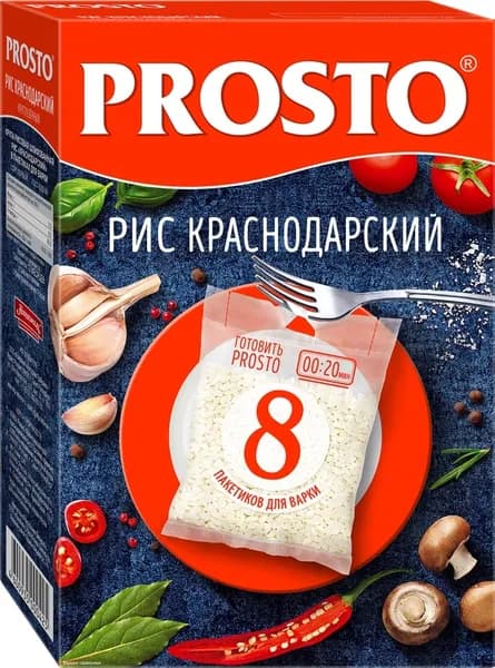 Рис PROSTO Краснодарский 1-й сорт, в пакетиках, 8х62,5г