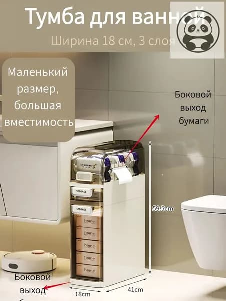 Тумба для ванной,, 18х41х59.5 см