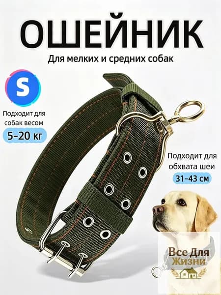Ошейник для собак мелких и средних пород усиленный нейлоновый/ширина 30мм, длина 48 см