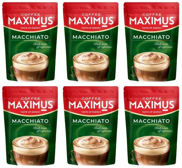 Maximus Напиток кофейный Macchiato, растворимый, 150 г, 6 уп