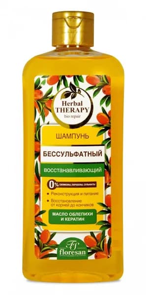 Floresan Шампунь бессульфатный "Восстанавливающий" Облепиха, Herbal Therapy, 400 мл.