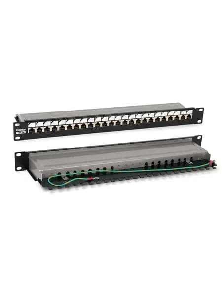 Патч-панель Hyperline PP3-19-24-8P8C-C5E-SH-110D, 19", 1U, 24xRJ45 экранированный, кат.5e UTP