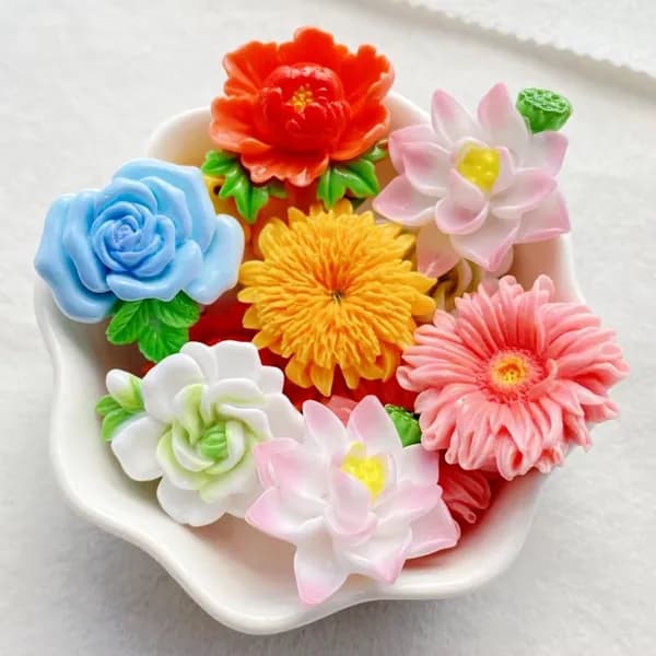10pcs смоляные цветы, декоративные аксессуары