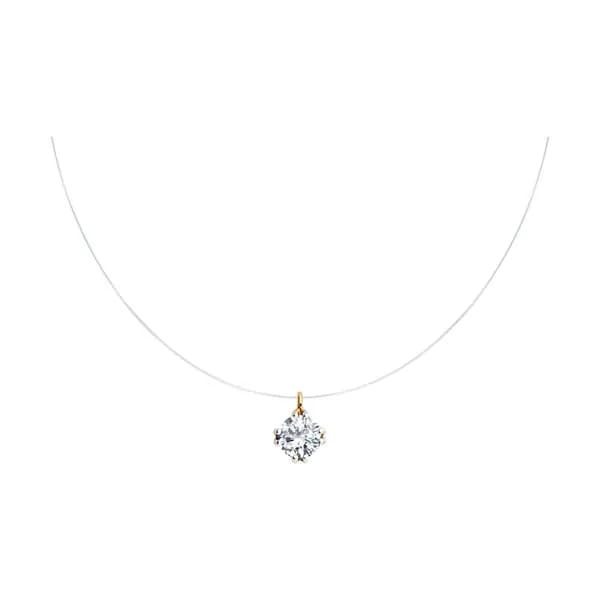 Колье на леске DIAMANT-ONLINE с фианитом 585 пробы
