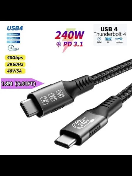 USB-C кабель USB 4 240W 8K 1.8M