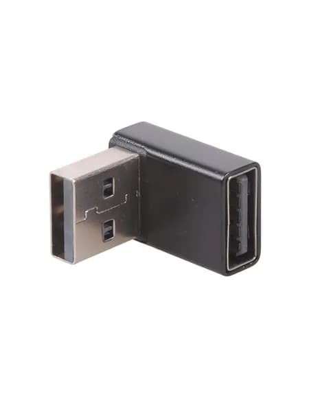 (1 шт.) Угловой переходник USB 3.0 с поворотом на 90 - черный - вниз