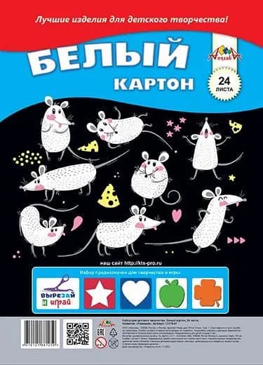 Картон белый А4 24л в папке