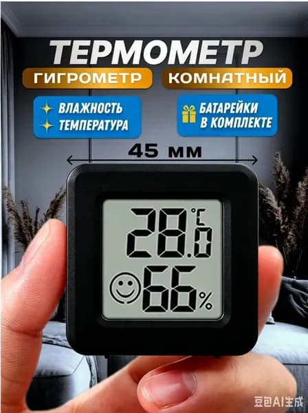 Термометр комнатный электронный с гигрометром, для теплицы, для дома