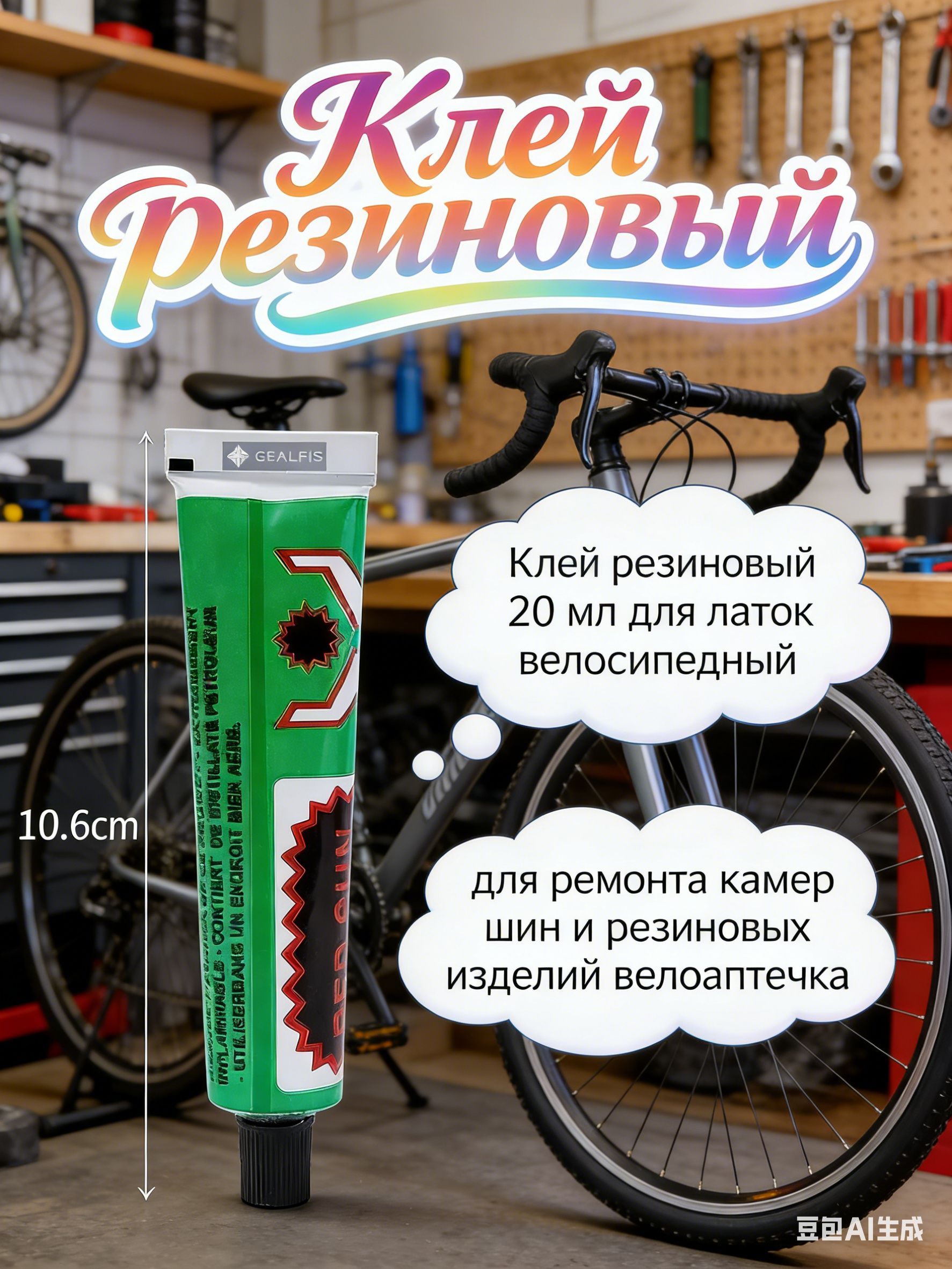 Клей шиноремонтный Готовый раствор, 20 мл, 1 шт.