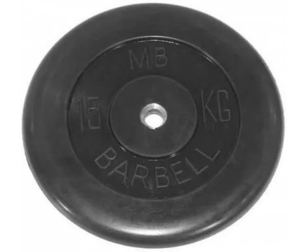 Диск MB Barbell для штанги и гантелей 15 кг, с металлической втулкой, посадочный диаметр 31 мм