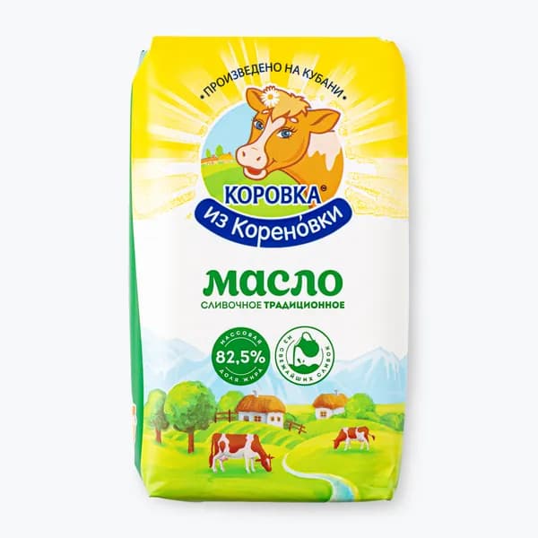 Масло сливочное Традиционное 82,5% 400 г, Коровка из Кореновки