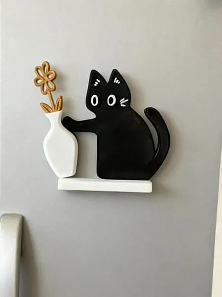 Магнит на холодильник Cat Whisker Vase